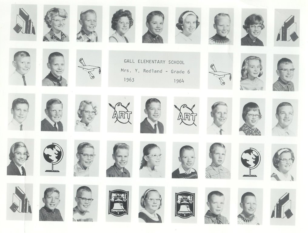 Gall Elementary Mrs. Redland 6th Grade 1963-1964