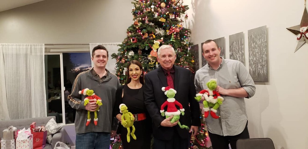 Troy (son), Sara (wife), Chet Billingsley & Wyatt (son) Christmas 2019 